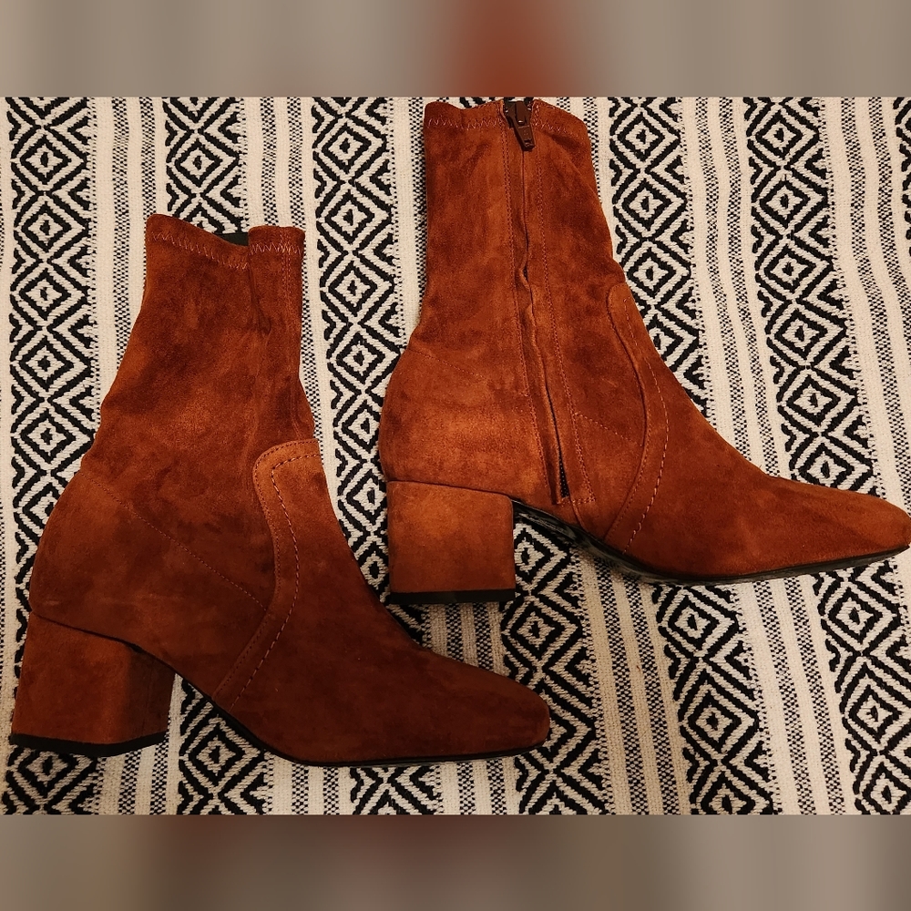 Maguire Suede Ankle Booties in rust Brown - Picture 5 of 9
